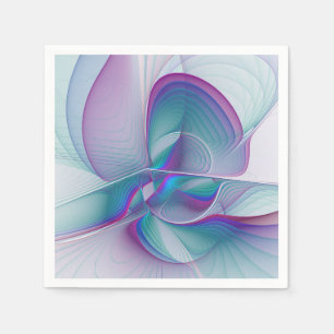 Servilleta De Papel Resumen moderno Arte fractal rosa azul turquesa ro