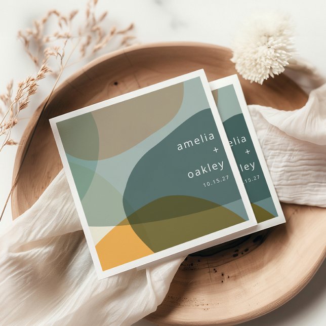 Servilleta De Papel Resumen moderno Arte Sabor Verde Boda Personalizad (Subido por el creador)