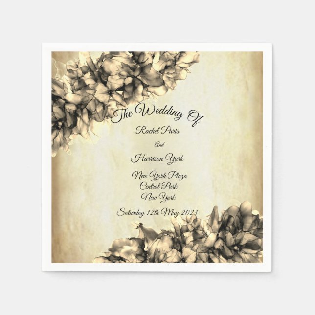 Servilleta De Papel Resumen moderno boda de niebla elegante y natural (Anverso)