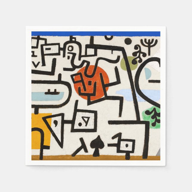 Servilleta De Papel Resumen moderno de Paul Klee "Rich Port" (Anverso)