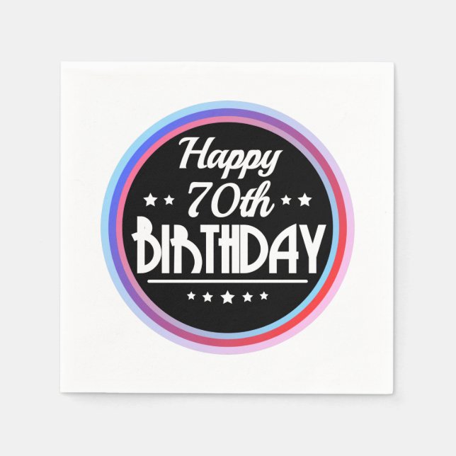 Servilleta De Papel Resumen moderno Feliz cumpleaños número 70 (Anverso)