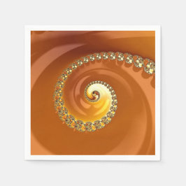 Servilleta De Papel Resumen Naranja dorado gradiente espiral fractal