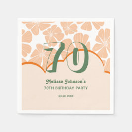 Servilleta De Papel Resumen Naranja retro Chamomile Flower Cumpleaños