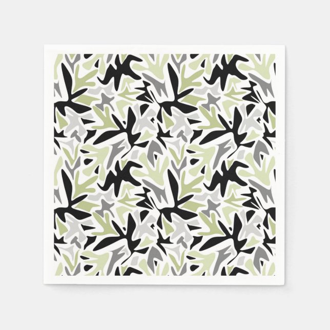 Servilleta De Papel Resumen, negro y verde, joven, moderno, creativo (Anverso)