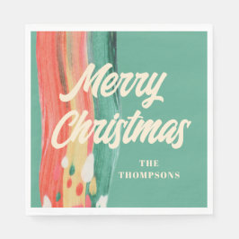 Servilleta De Papel Resumen nombre personalizado de navidad moderna