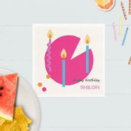 Servilleta De Papel Resumen Pastel De Cumpleaños Con Velas Modernas