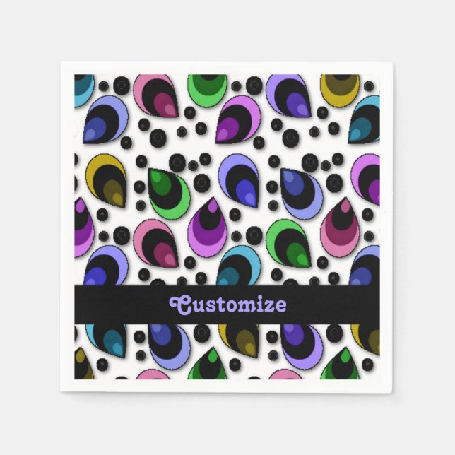 Servilleta De Papel Resumen Pestañas de pavo real (Anverso)