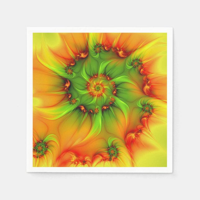 Servilleta De Papel Resumen psicodélico colorido moderno Resumen arte  (Anverso)