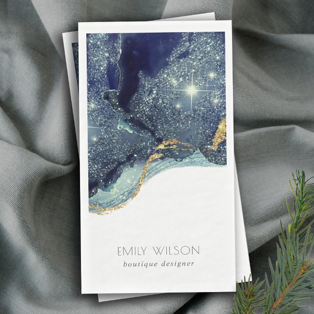 Servilleta De Papel Resumen Purpurina azul de la Marina de Plata con t (Subido por el creador)