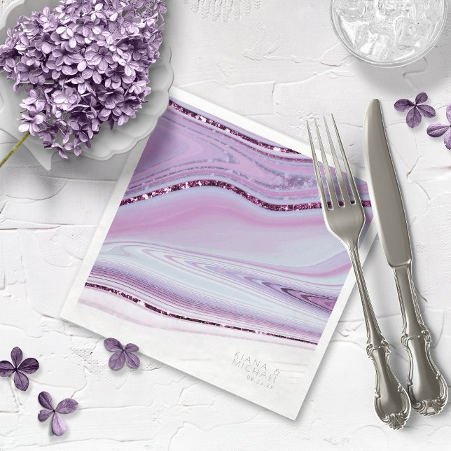Servilleta De Papel Resumen Purpurina Strata Boda Wht Lilac ID903 (Subido por el creador)