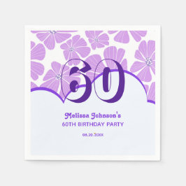 Servilleta De Papel Resumen Retro Purple Chamomile Flower Cumpleaños