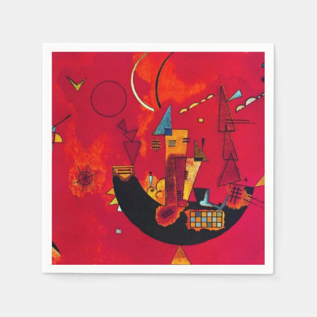 Servilleta De Papel Resumen rojo de Kandinsky Mit und Gegen (Anverso)