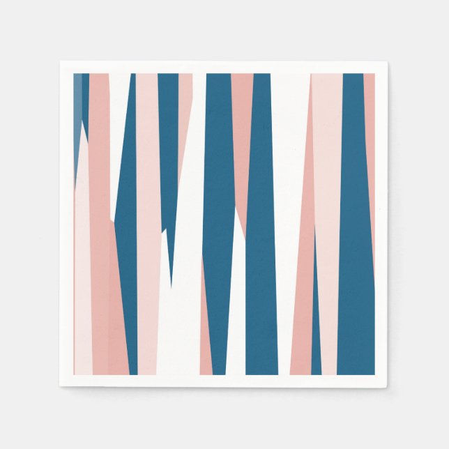 Servilleta De Papel Resumen rosa azul y blanco (Anverso)