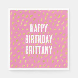 Servilleta De Papel Resumen rosa de Glam Gold para bonito