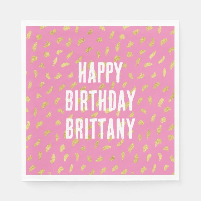 Servilleta De Papel Resumen rosa de Glam Gold para bonito (Anverso)