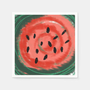 Servilleta De Papel Resumen Verano Swirly Red Watermelon