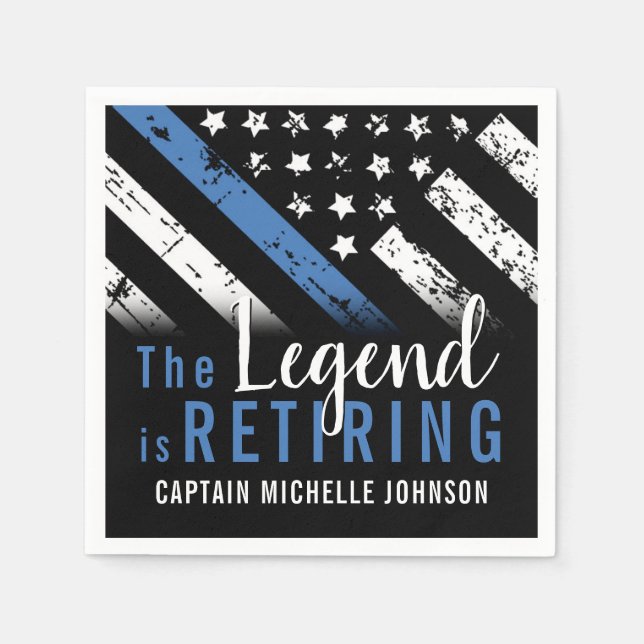 Servilleta De Papel Retirada de la policía Bandera Azul Aplicación de  (Anverso)