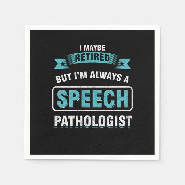 Servilleta De Papel Retired SLP Speech Language Pathologist Therapist  (Anverso)