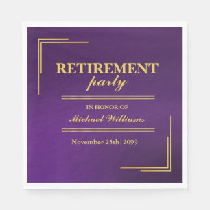 Servilleta De Papel Retirement Corporate Elegant Purple Gold