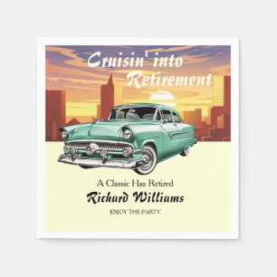 Servilleta De Papel Retirement Cruising Classic Retro Car City Fiesta