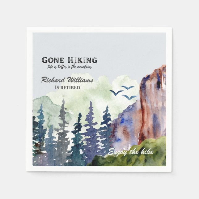 Servilleta De Papel Retirement Gone Hiking Life is Better Mountains (Anverso)