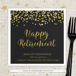 Servilleta De Papel RETIREMENT Script manuscrito Nombre de confeti de