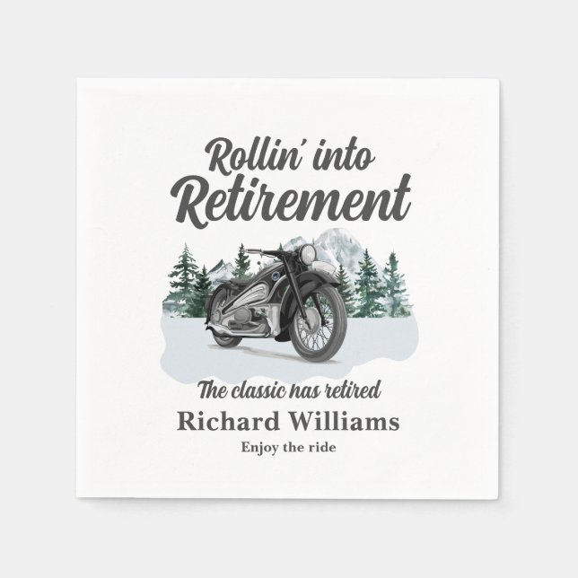 Servilleta De Papel Retirement Travel Theme Classic Motorbike Rolling (Anverso)