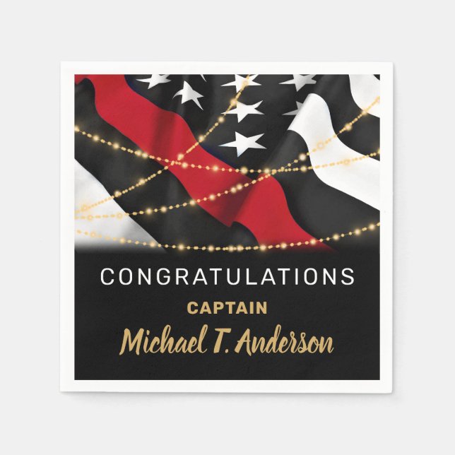 Servilleta De Papel Retiro de bomberos Fiesta delgado de la línea roja (Anverso)