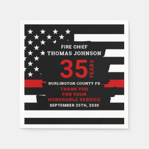 Servilleta De Papel Retiro de bomberos personalizado línea roja delga