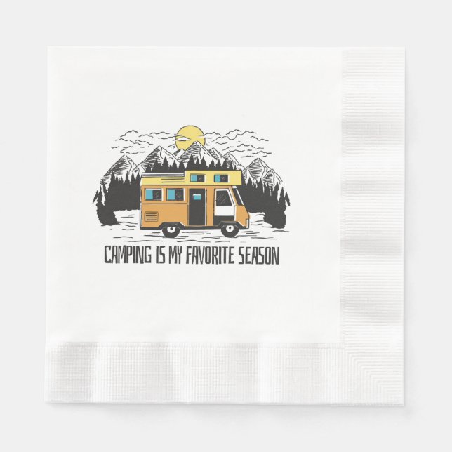 Servilleta De Papel Retiro de Campervan en la Montaña (Anverso)