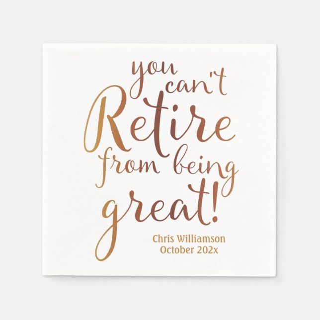 Servilleta De Papel Retiro grande del Fiesta de Jubilación (Anverso)