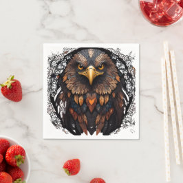 Servilleta De Papel Retrato de águila mosaica Almohada redonda