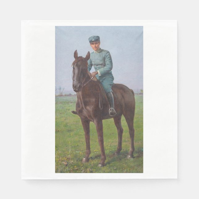 Servilleta De Papel Retrato de Attilio Triboletti (Soldado de caballer (Anverso)