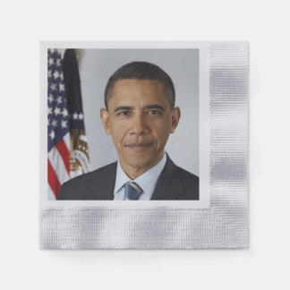 Servilleta De Papel Retrato de Barack Obama en la Casa Blanca