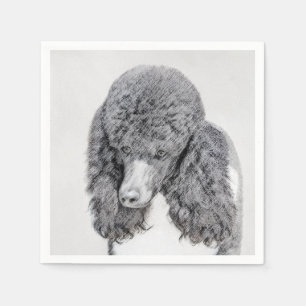Servilleta De Papel Retrato de Caniche Estándar Parti Negro - Arte de