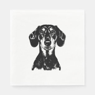 Servilleta De Papel Retrato de Dachshund Ropa Minimalista