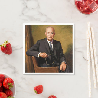 Servilleta De Papel Retrato de Dwight Eisenhower Presidente de la Casa