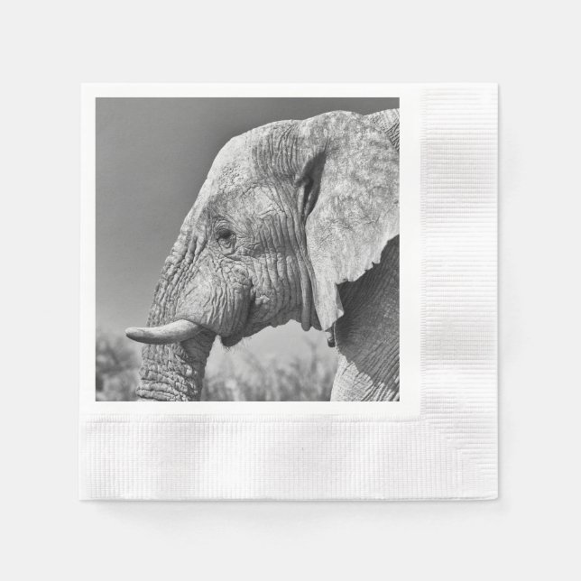 Servilleta De Papel Retrato de elefante (Anverso)