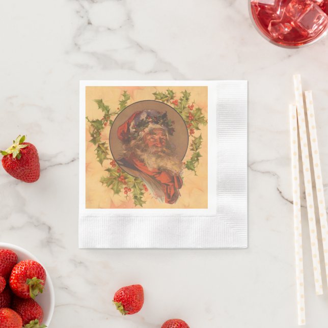 Servilleta De Papel Retrato de época de los Navidades de Santa Claus (In situ)