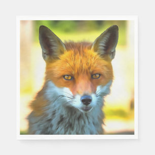Servilleta De Papel Retrato de Fox: Arte de vida salvaje realista