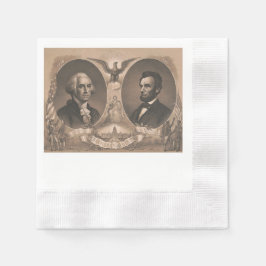 Servilleta De Papel Retrato de George Washington y Abraham Lincoln