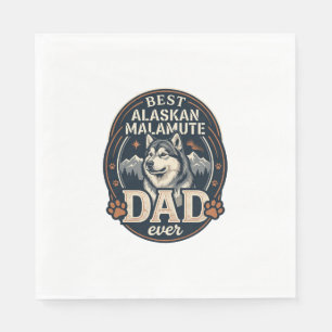 Servilleta De Papel Retrato de perro padre Alaskan Malamute Insignia d
