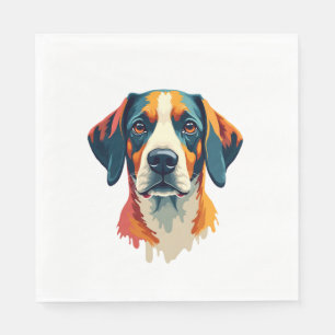 Servilleta De Papel Retrato de perro vintage colorido estilo pop art m