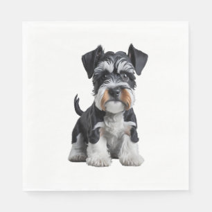 Servilleta De Papel Retrato de picapia Schnauzer en miniatura de alta 