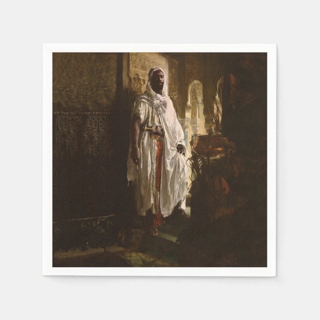 Servilleta De Papel Retrato de pintura de arte árabe jefe africano (Anverso)