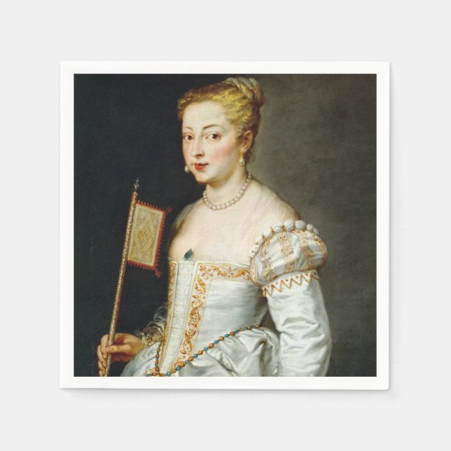 Servilleta De Papel Retrato de una dama de Pedro Pablo Rubens (Anverso)