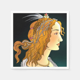 Servilleta De Papel Retrato de una mujer con servilletas