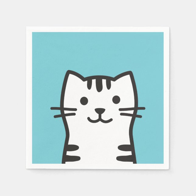 Servilleta De Papel Retrato divertido de gatos (Anverso)