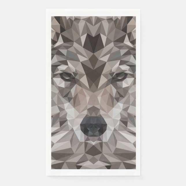 Servilleta De Papel Retrato geométrico de Lone Wolf (Anverso)
