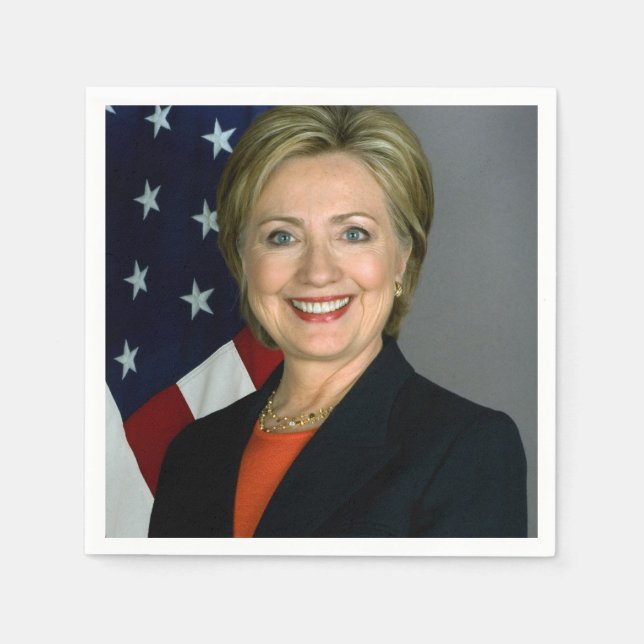 Servilleta De Papel Retrato Oficial de Hillary Clinton (Anverso)
